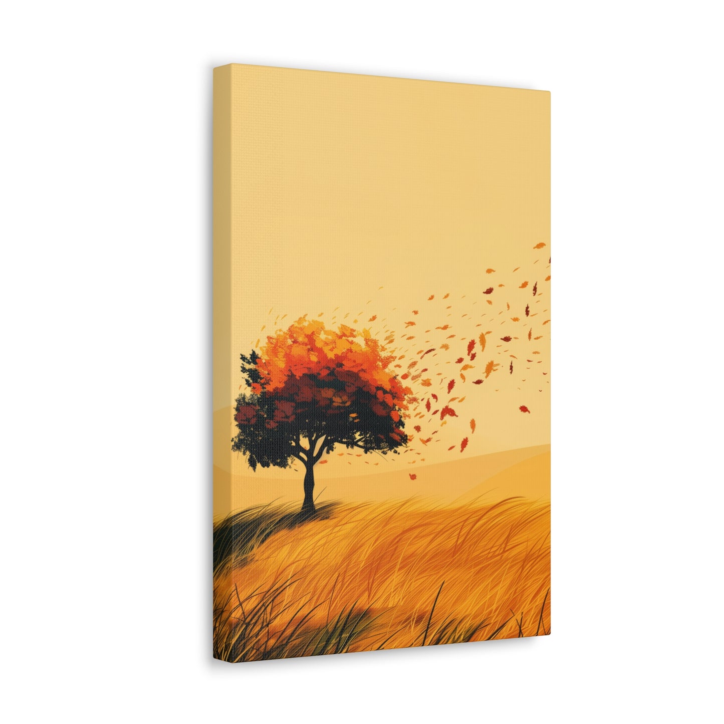 Tree in a Golden Sunset Digital Illustration Canvas Gallery Wraps