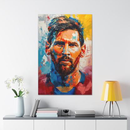 Lionel Messi - Abstract Digital Painting Canvas Gallery Wraps