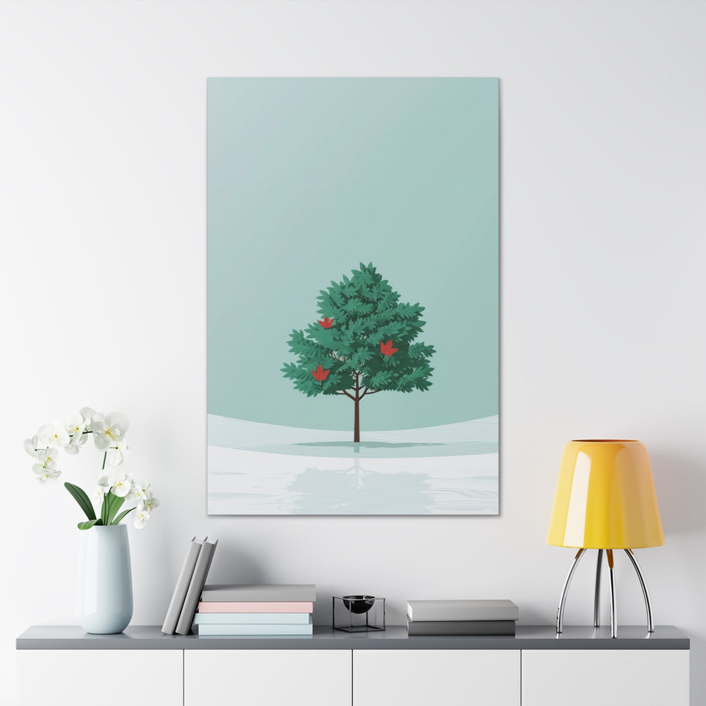 Maple Tree in Winter - Illustration Canvas Gallery Wraps