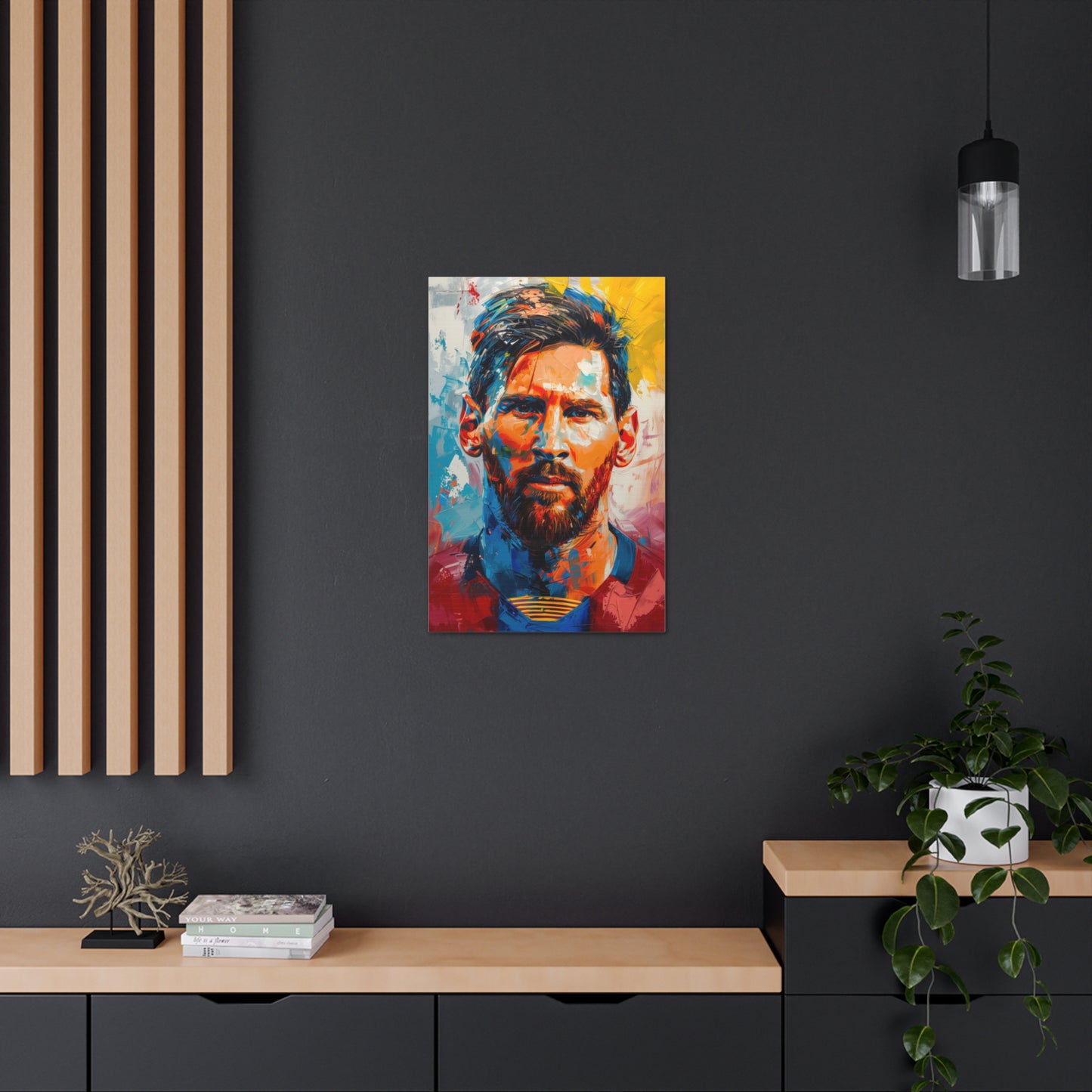 Lionel Messi - Abstract Digital Painting Canvas Gallery Wraps