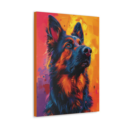 German Shepherd - Abstract Illustration Canvas Gallery Wraps