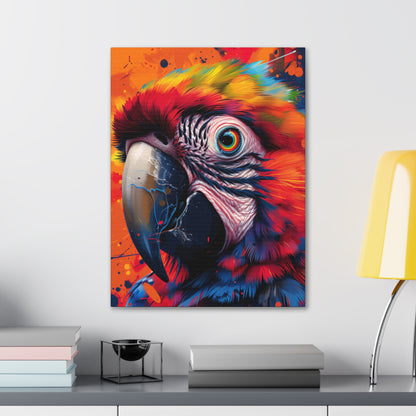 Macaw Parrot - Digital Illustration Canvas Gallery Wraps