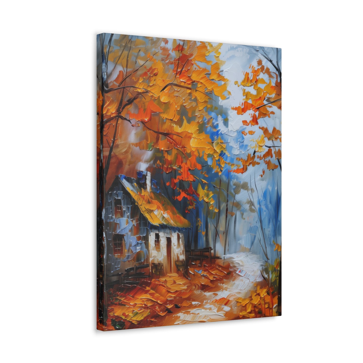 Old House Near the Road Through Autumn Forest - Leonid Afremov Oil Painting Canvas Gallery Wraps