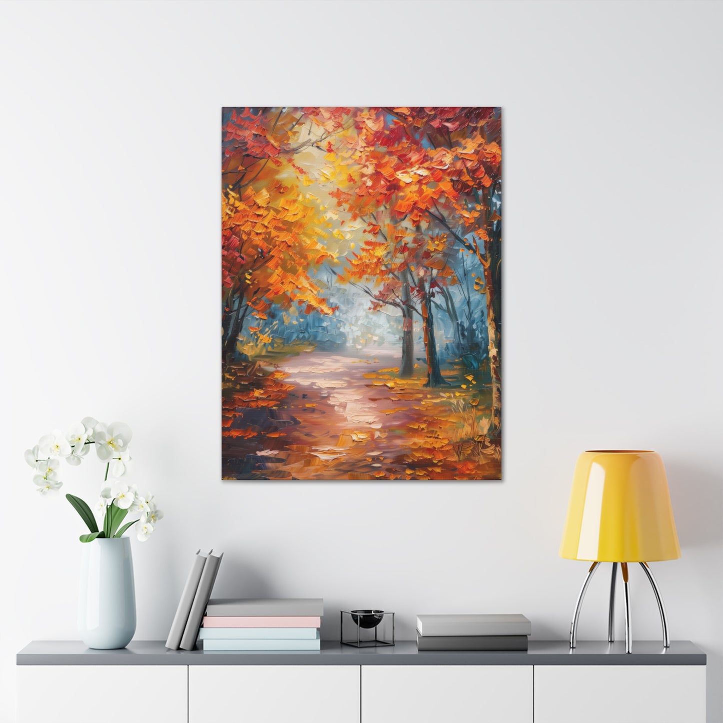 Road Through Autumn Forest - Leonid Afremov Oil Painting Canvas Gallery Wraps