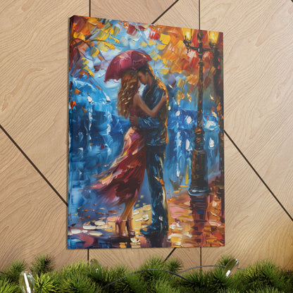 Couple - Leonid Afremov Style Digital Oil Painting Canvas Gallery Wraps