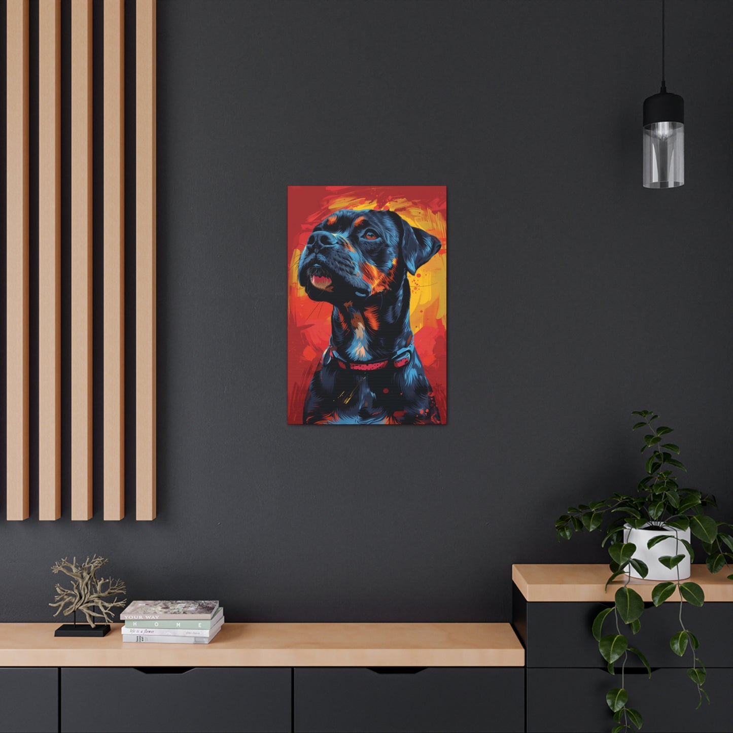 Rottweiler Dog - Abstract Illustration Canvas Gallery Wraps