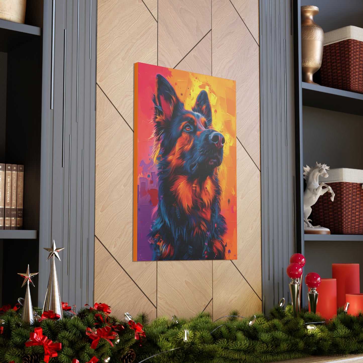 German Shepherd - Abstract Illustration Canvas Gallery Wraps