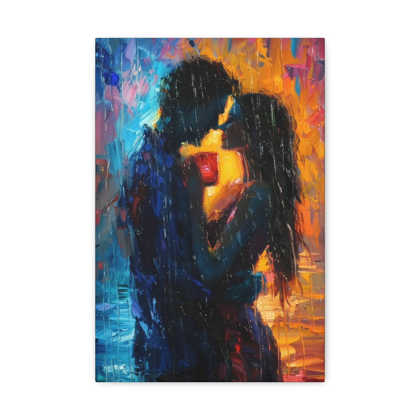 Couple - Leonid Afremov Style Digital Oil Painting Canvas Gallery Wraps