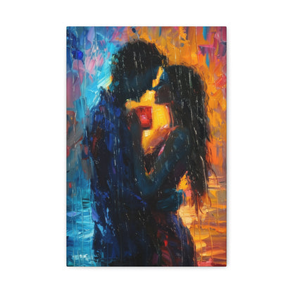 Couple - Leonid Afremov Style Digital Oil Painting Canvas Gallery Wraps