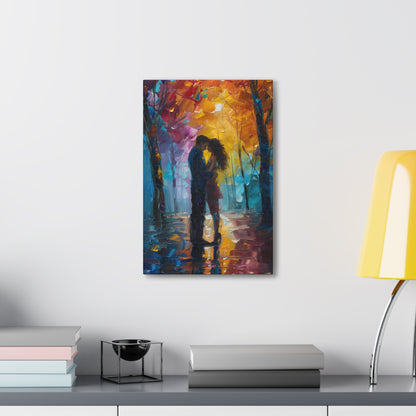 Couple - Leonid Afremov Style Digital Oil Painting Canvas Gallery Wraps