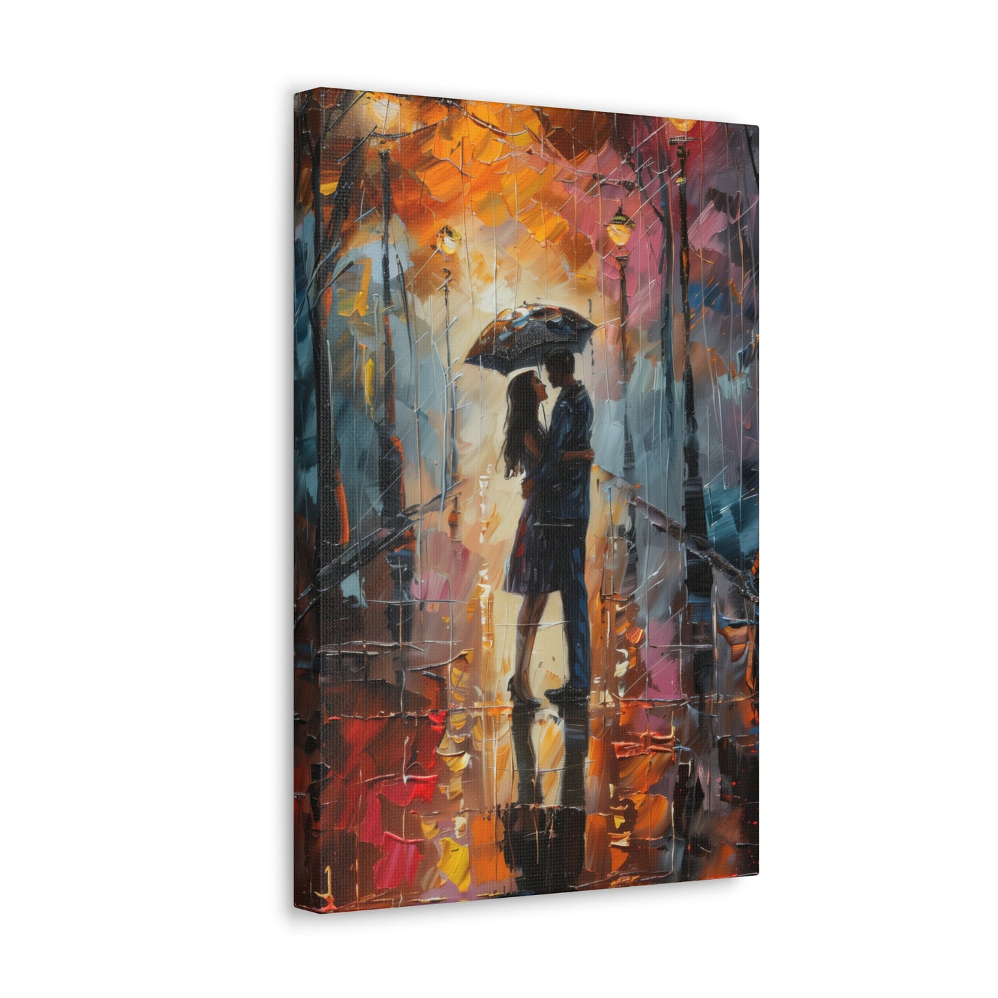 Couple - Leonid Afremov Style Digital Oil Painting Canvas Gallery Wraps