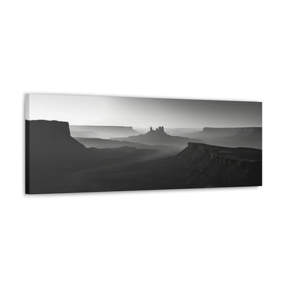 Wild West Desert of Arizona - Black and White Landscape Panorama Canvas Gallery Wraps