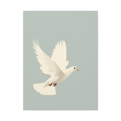 White Dove Digital Illustration Canvas Gallery Wraps