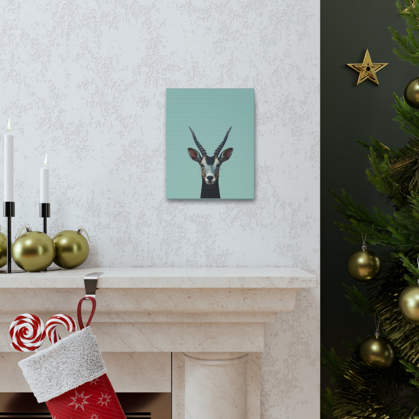 Antelope with Antlers Digital Illustration Canvas Gallery Wraps