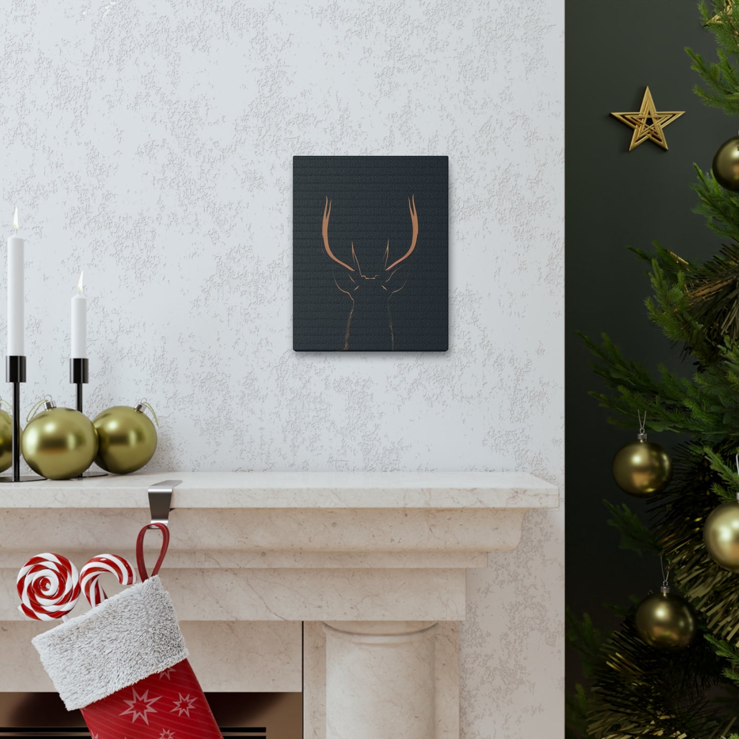 Reindeer antlers  Digital Illustration Canvas Gallery Wraps