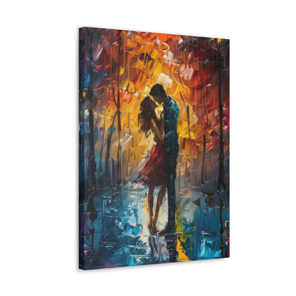 Couple - Leonid Afremov Style Digital Oil Painting Canvas Gallery Wraps