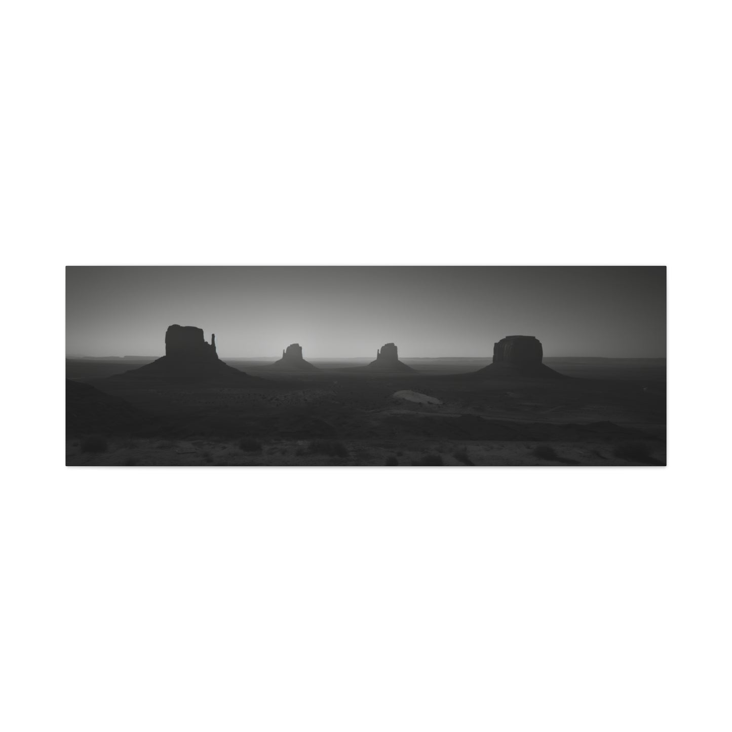 Wild West Desert of Arizona - Black and White Landscape Panorama Canvas Gallery Wraps