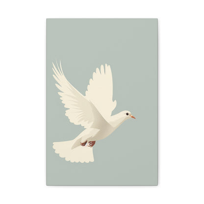 White Dove Digital Illustration Canvas Gallery Wraps