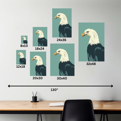 Bald Eagle Digital Illustration Canvas Gallery Wraps