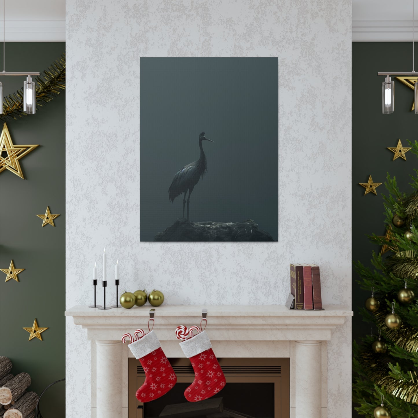 Egret Digital Illustration Canvas Gallery Wraps