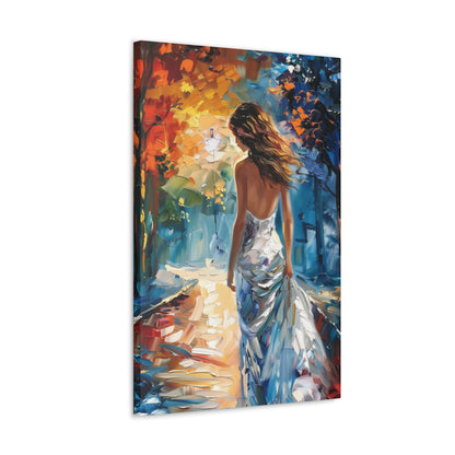 bride in the streets - Leonid Afremov Style Digital Print Canvas Gallery Wraps