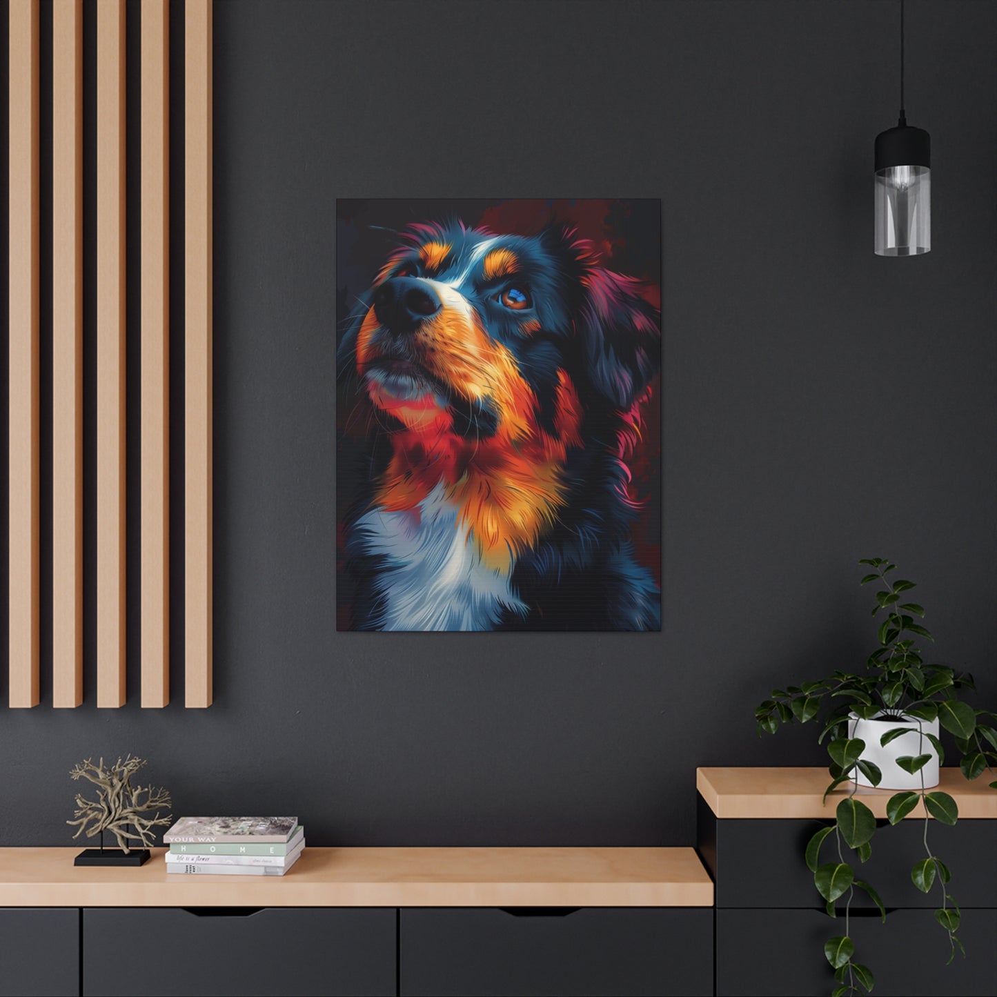 Border Collie - Abstract Illustration Canvas Gallery Wraps