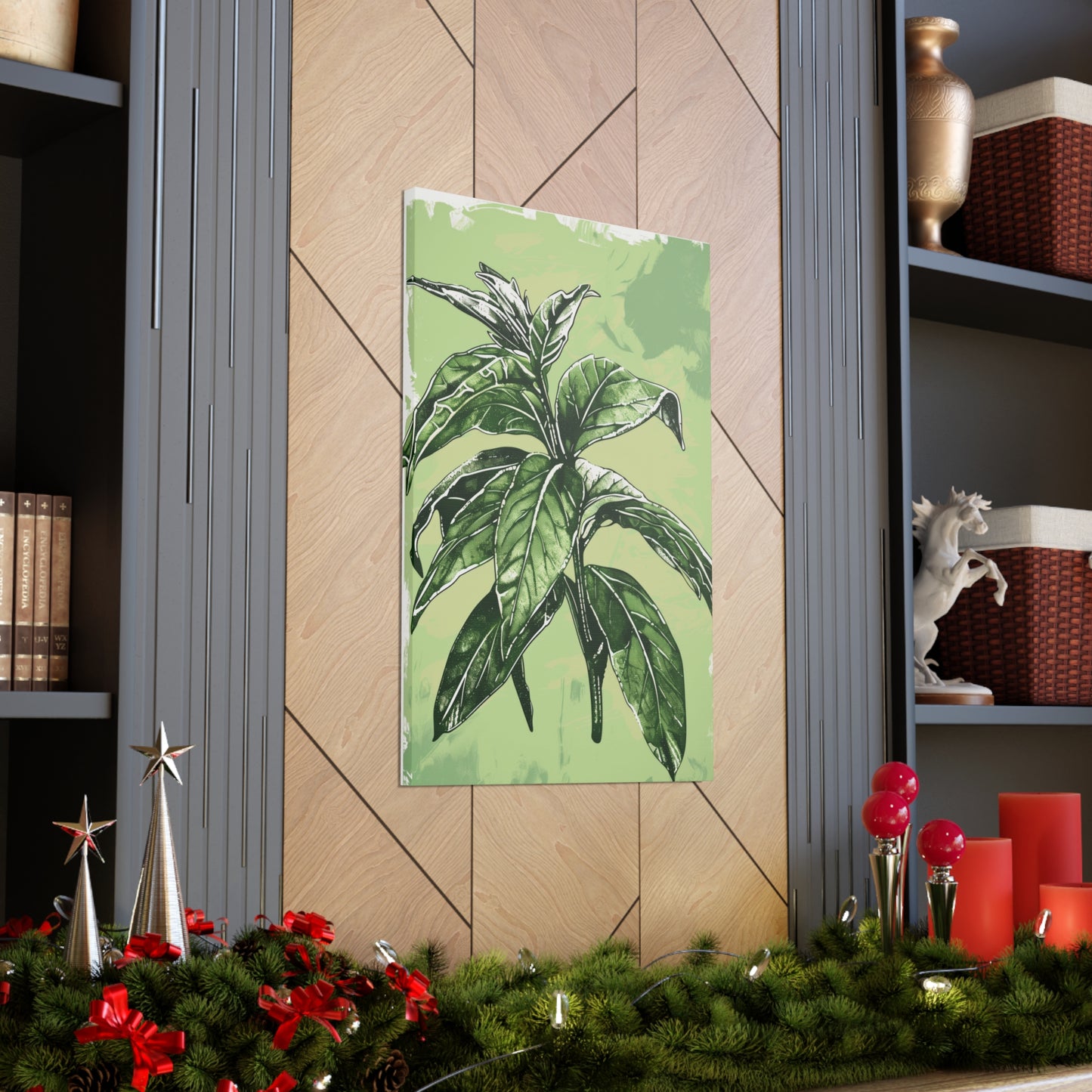 Plant Leaves Digital Illustration Canvas Gallery Wraps