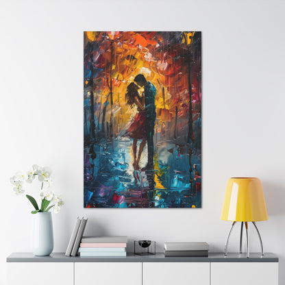 Couple - Leonid Afremov Style Digital Oil Painting Canvas Gallery Wraps