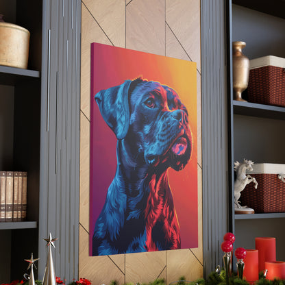 American Pit Bull Terrier Dog - Abstract Illustration Canvas Gallery Wraps