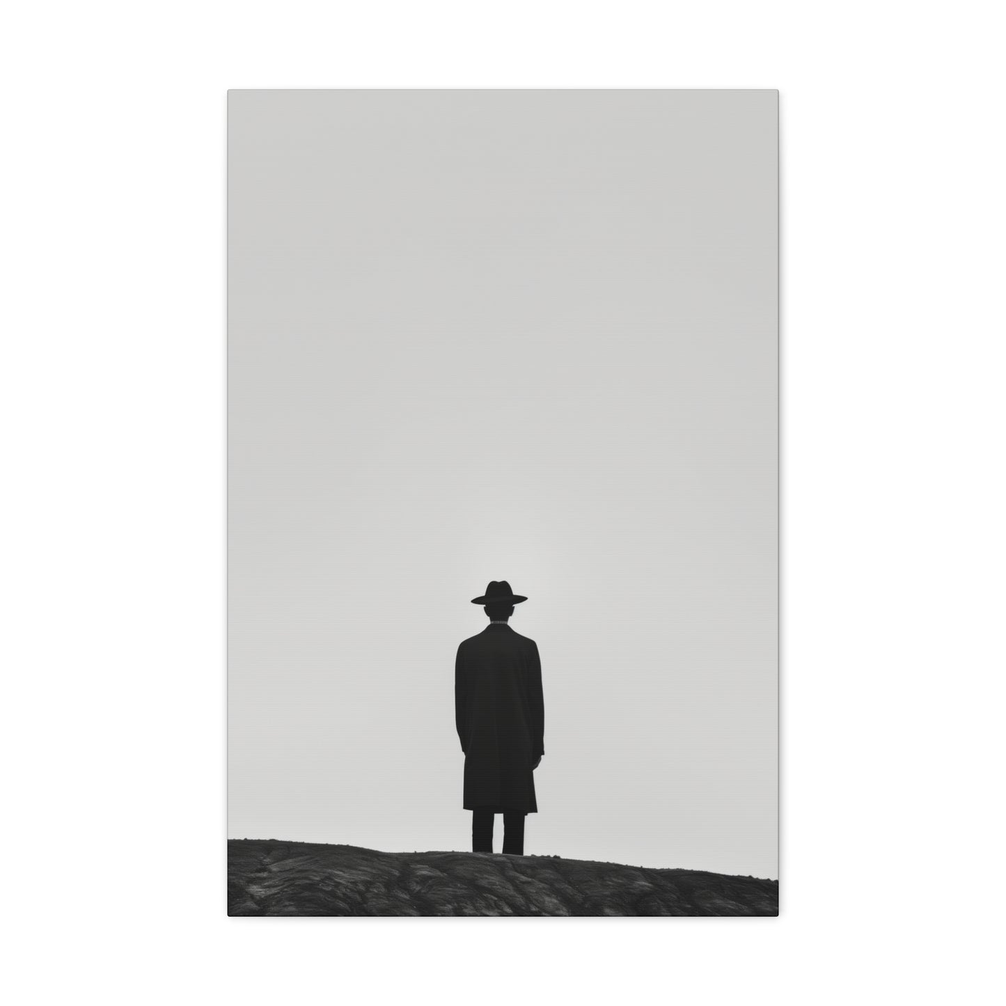 Man Wearing Suit and Porkpie Hat - Takeshi Kitano Style Digital Illustration Canvas Gallery Wraps