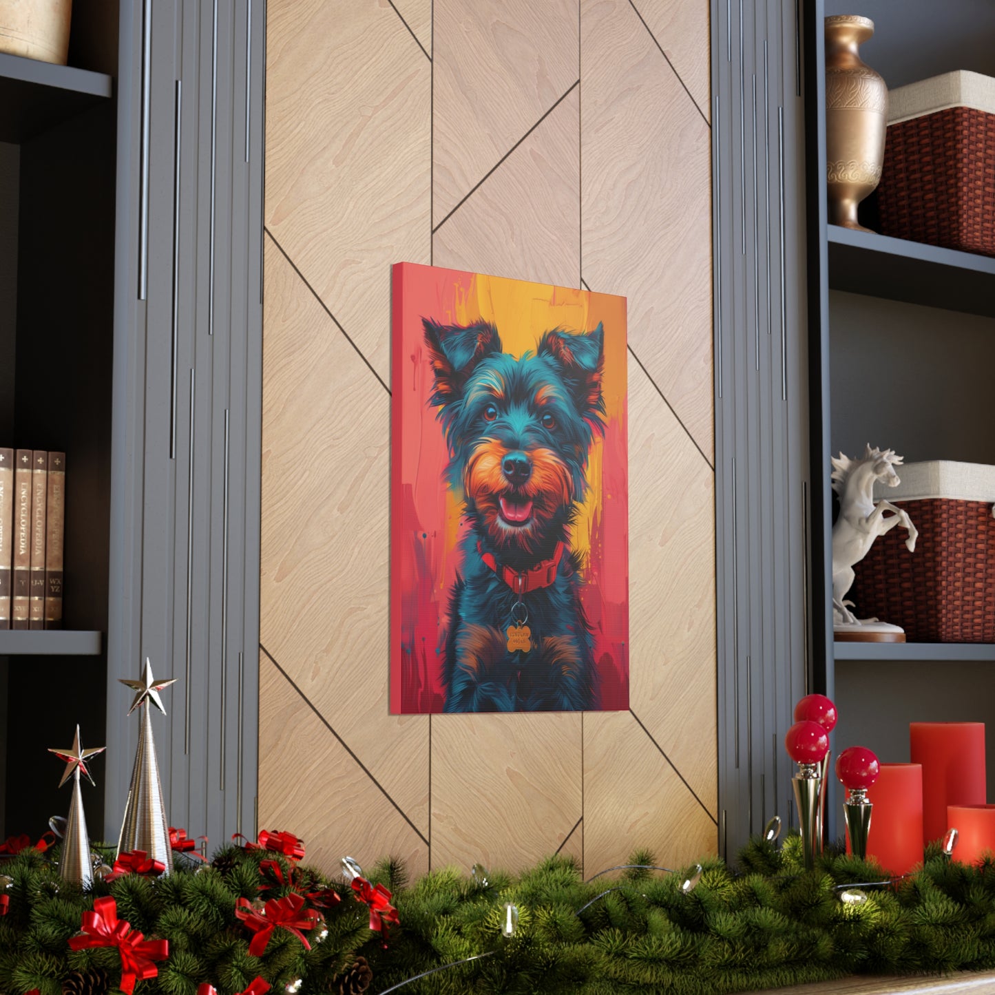 Terrier Dog - Abstract Illustration Canvas Gallery Wraps