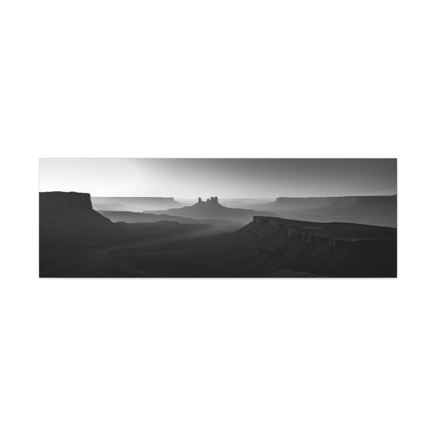 Wild West Desert of Arizona - Black and White Landscape Panorama Canvas Gallery Wraps