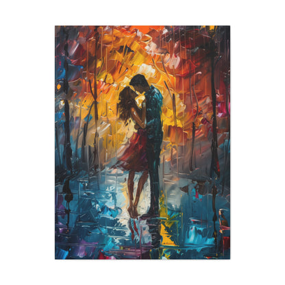 Couple - Leonid Afremov Style Digital Oil Painting Canvas Gallery Wraps