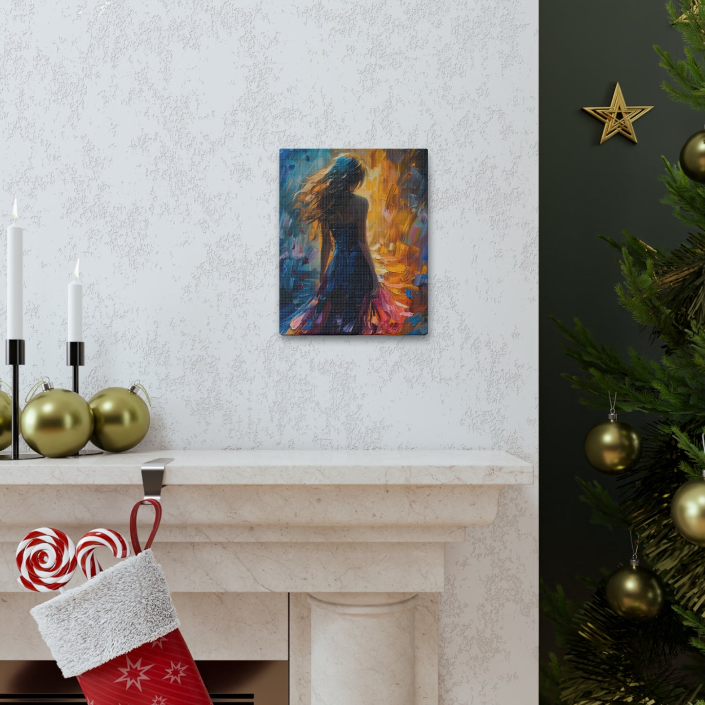 girl - Leonid Afremov Style Digital Print Canvas Gallery Wraps