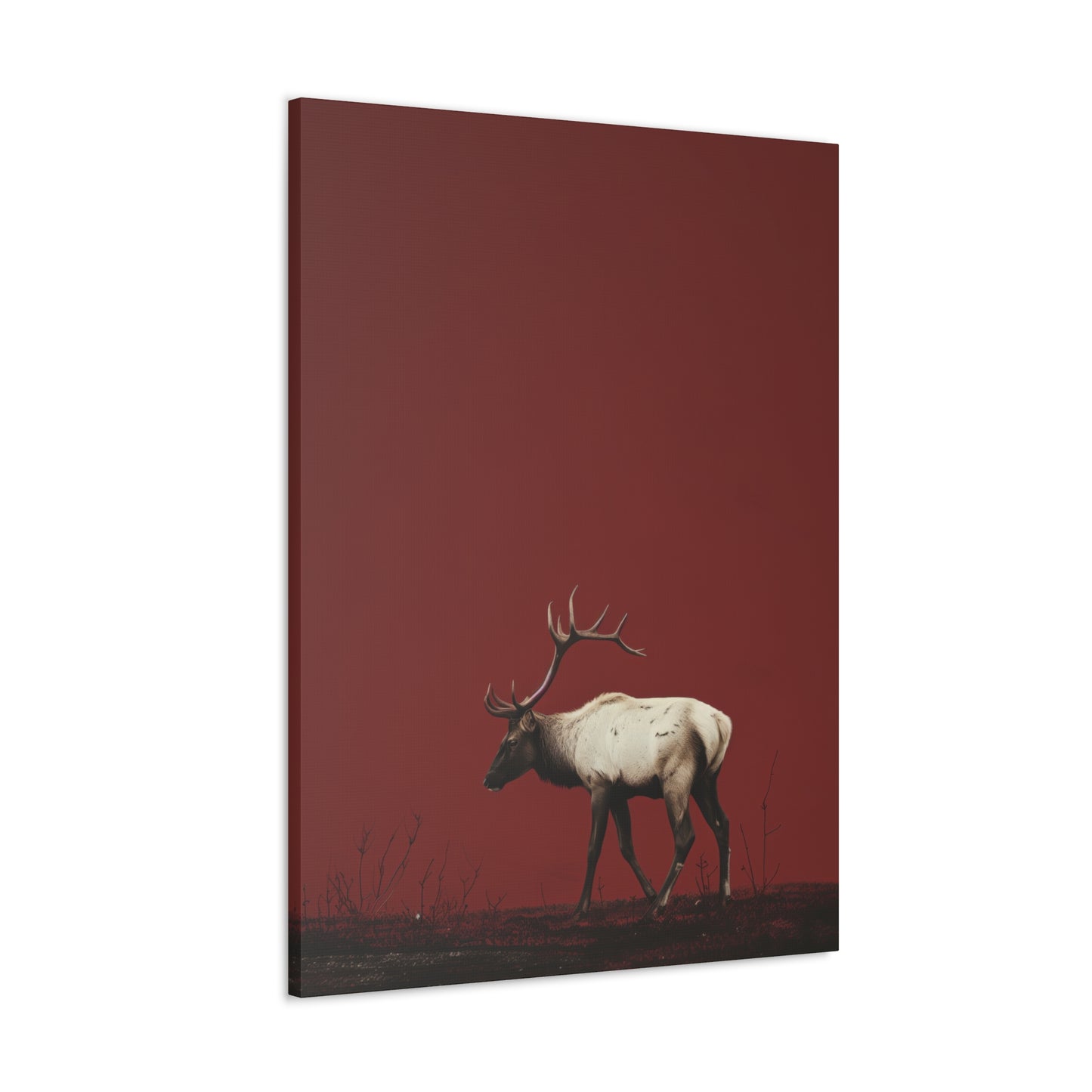 Moose with Antlers Digital Illustration Canvas Gallery Wraps