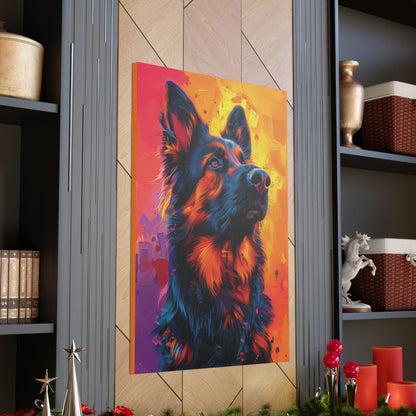 German Shepherd - Abstract Illustration Canvas Gallery Wraps