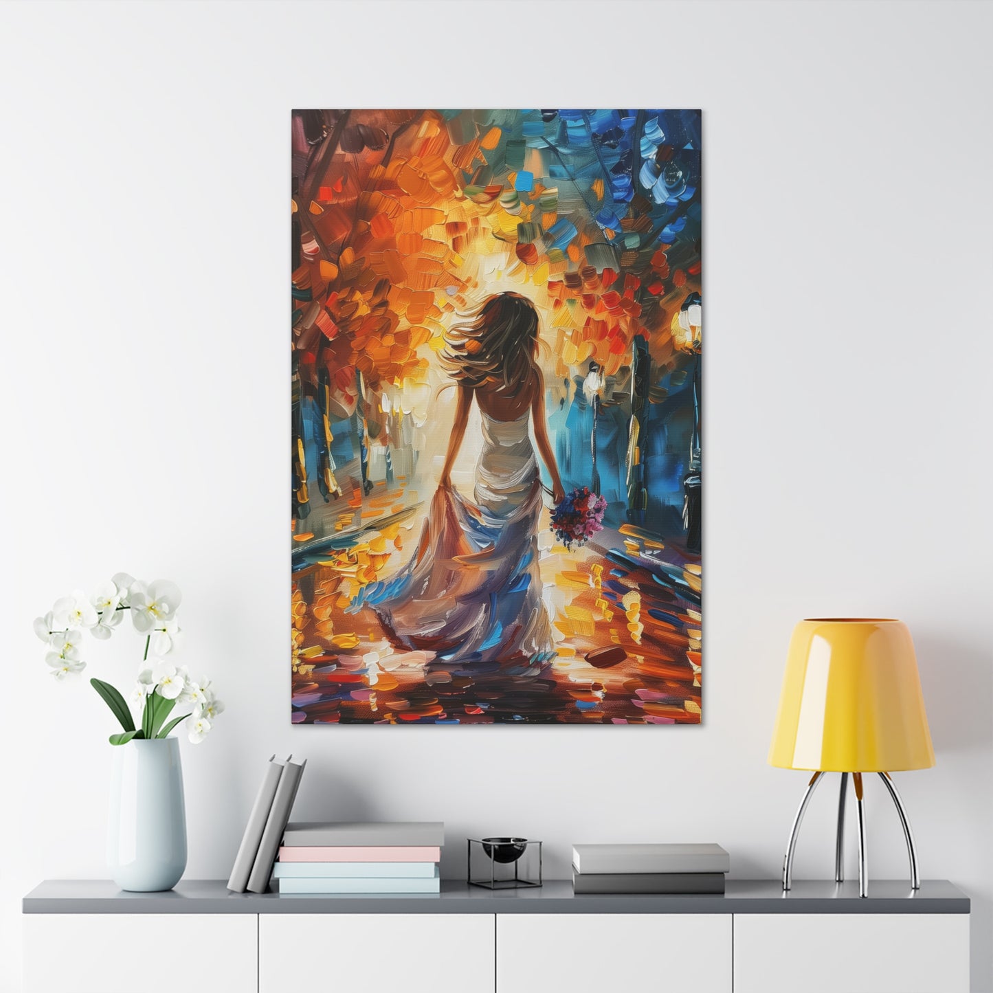 Bride in the Streets - Leonid Afremov Style Digital Print Canvas Gallery Wraps