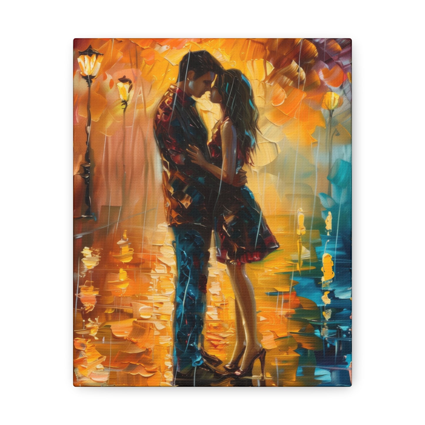 Couple - Leonid Afremov Style Digital Oil Painting Canvas Gallery Wraps