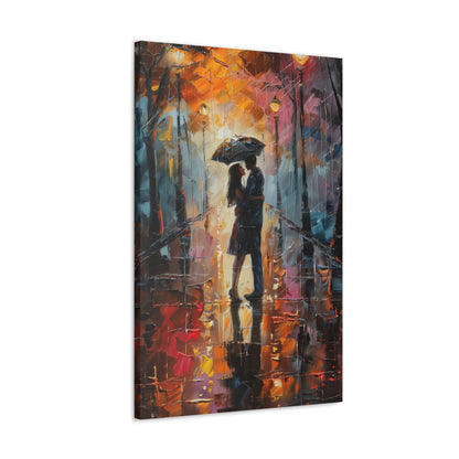 Couple - Leonid Afremov Style Digital Oil Painting Canvas Gallery Wraps