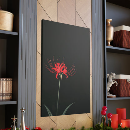 Red Spider Lily Flower Digital Illustration Canvas Gallery Wraps