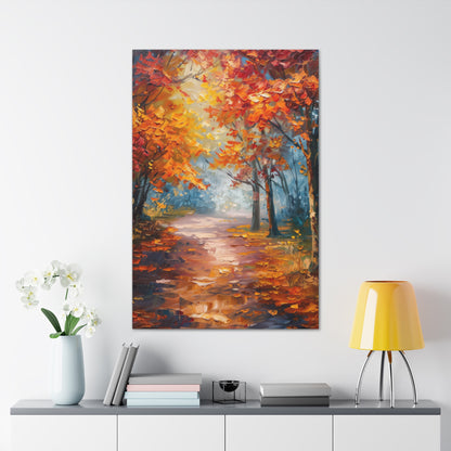 Road Through Autumn Forest - Leonid Afremov Oil Painting Canvas Gallery Wraps