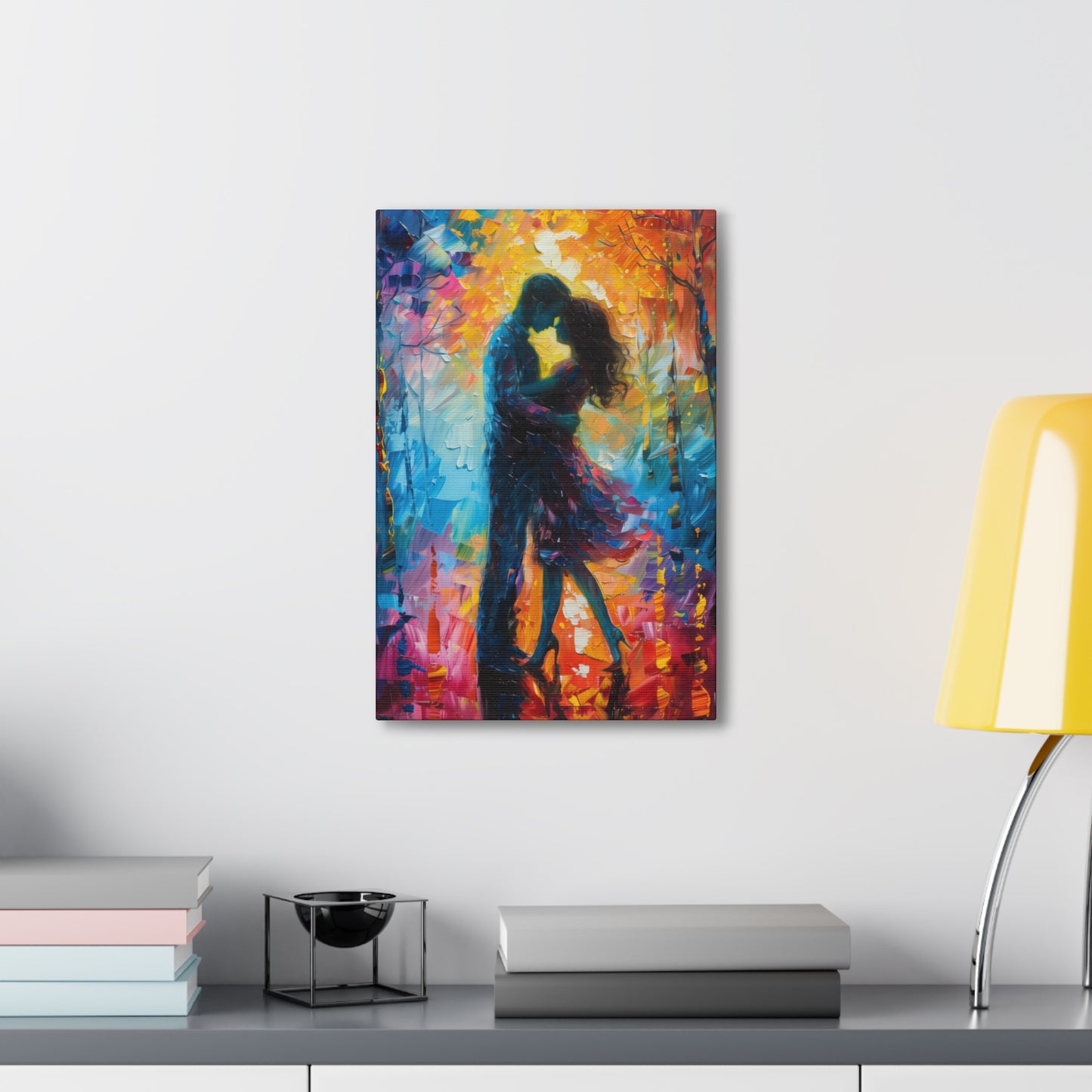 Couple - Leonid Afremov Style Digital Oil Painting Canvas Gallery Wraps