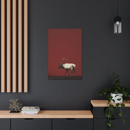 Moose with Antlers Digital Illustration Canvas Gallery Wraps