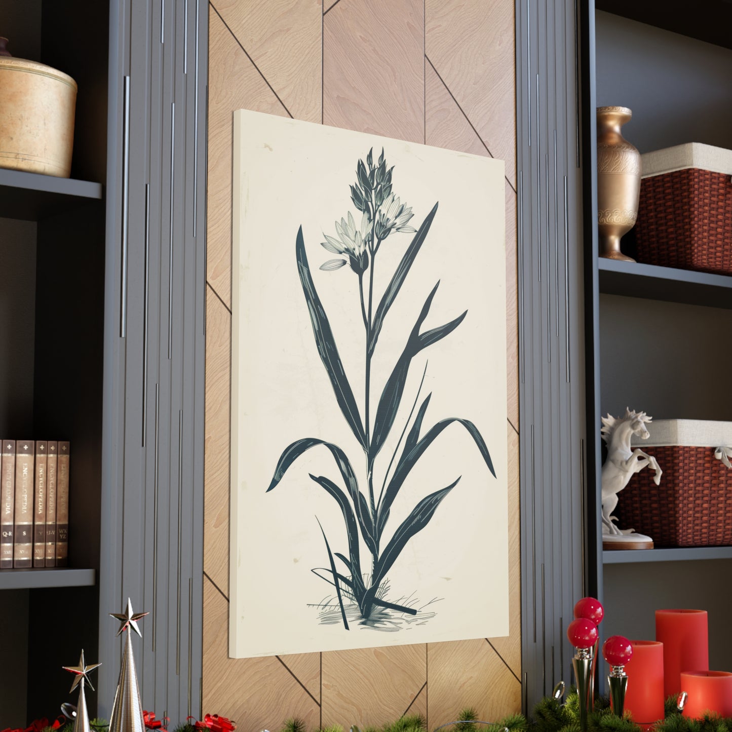 Grass Flower Digital Illustration Canvas Gallery Wraps