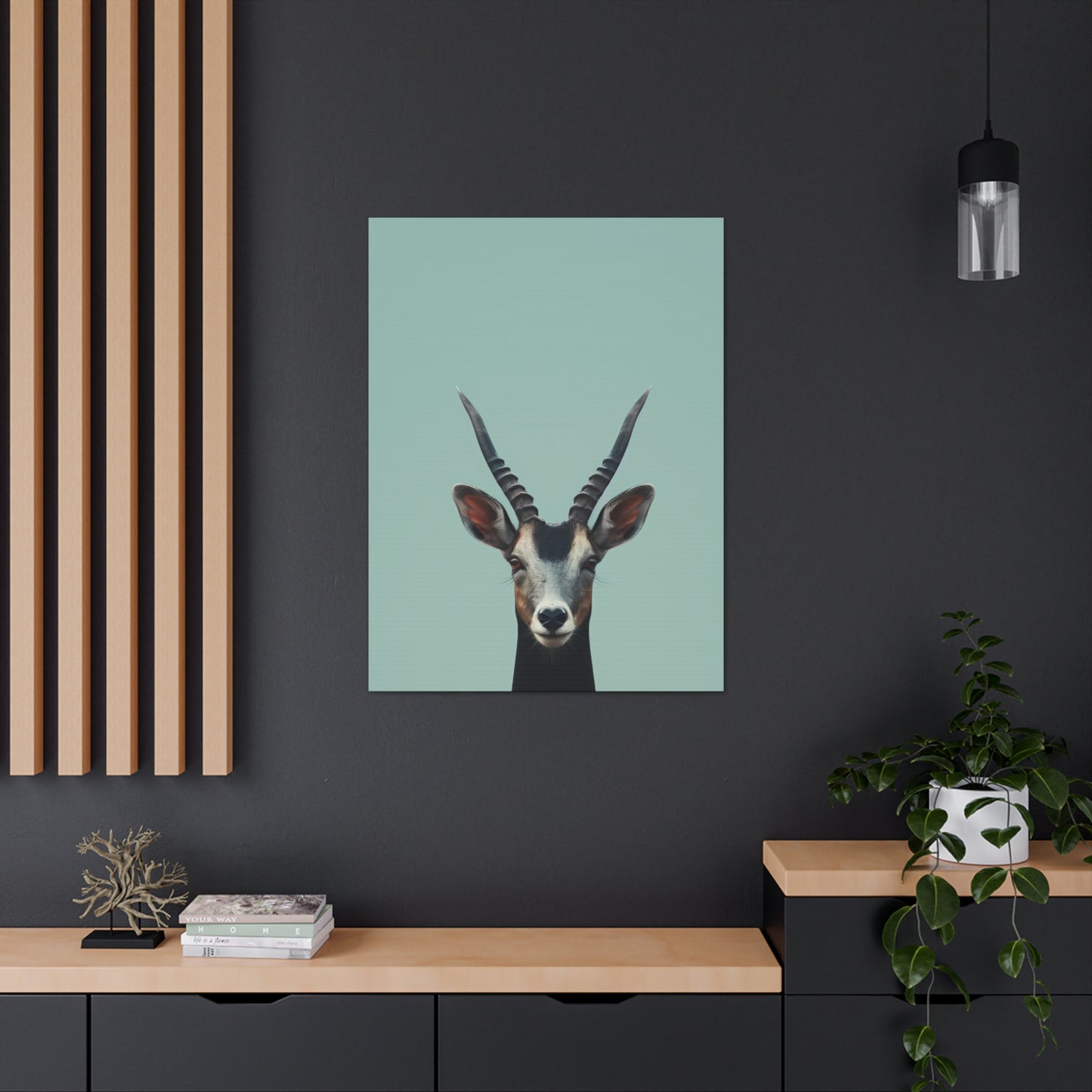 Antelope with Antlers Digital Illustration Canvas Gallery Wraps