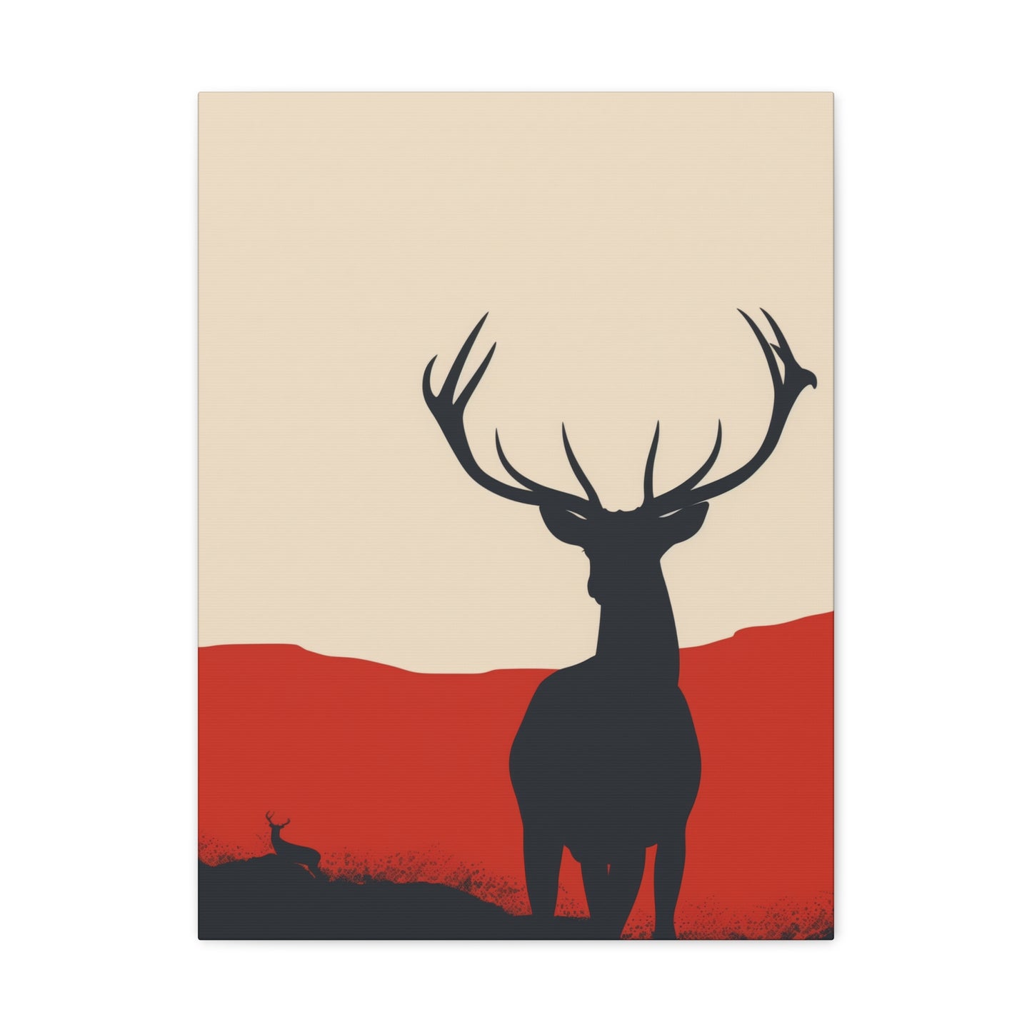 Reindeer with antlers  Digital Illustration Canvas Gallery Wraps