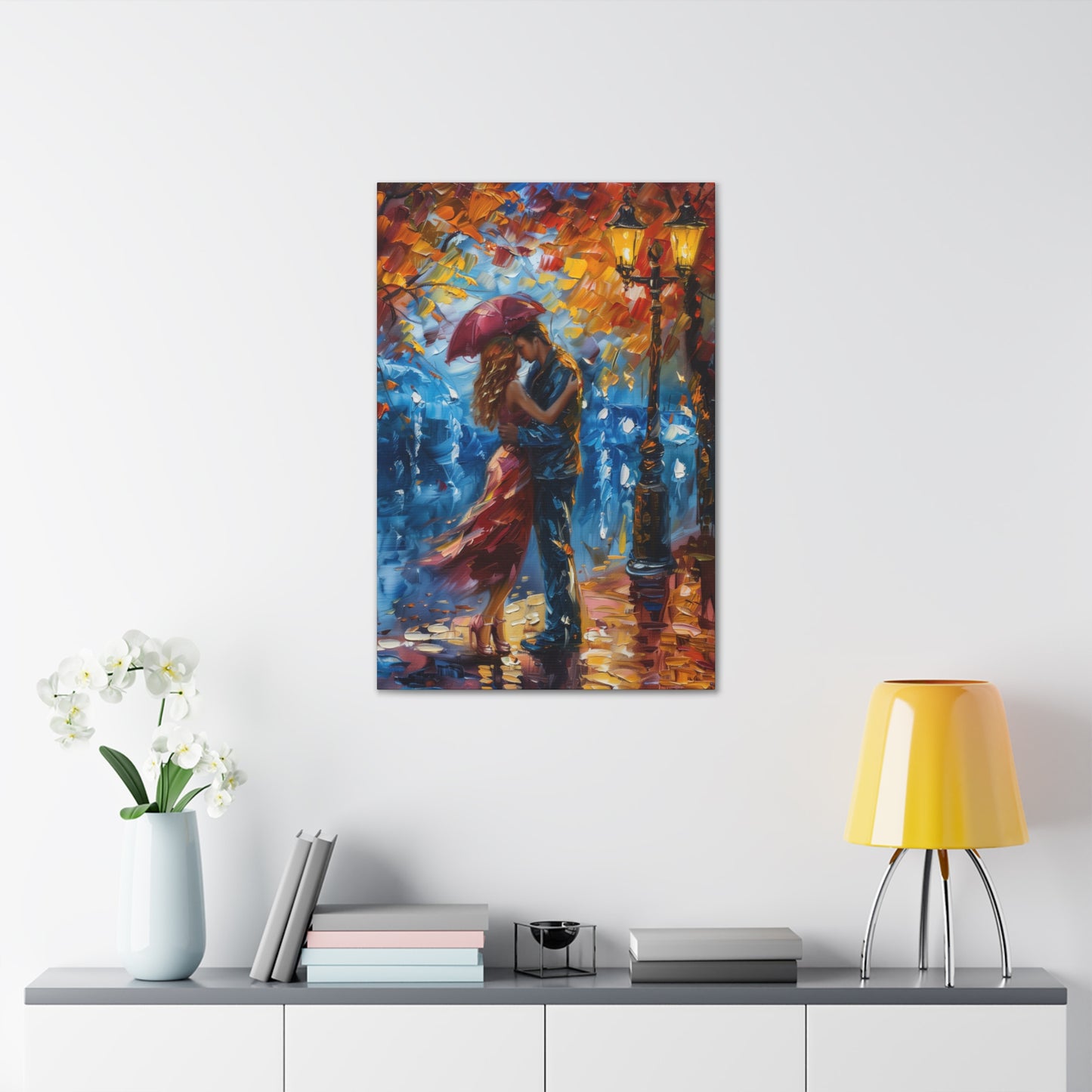 Couple - Leonid Afremov Style Digital Oil Painting Canvas Gallery Wraps