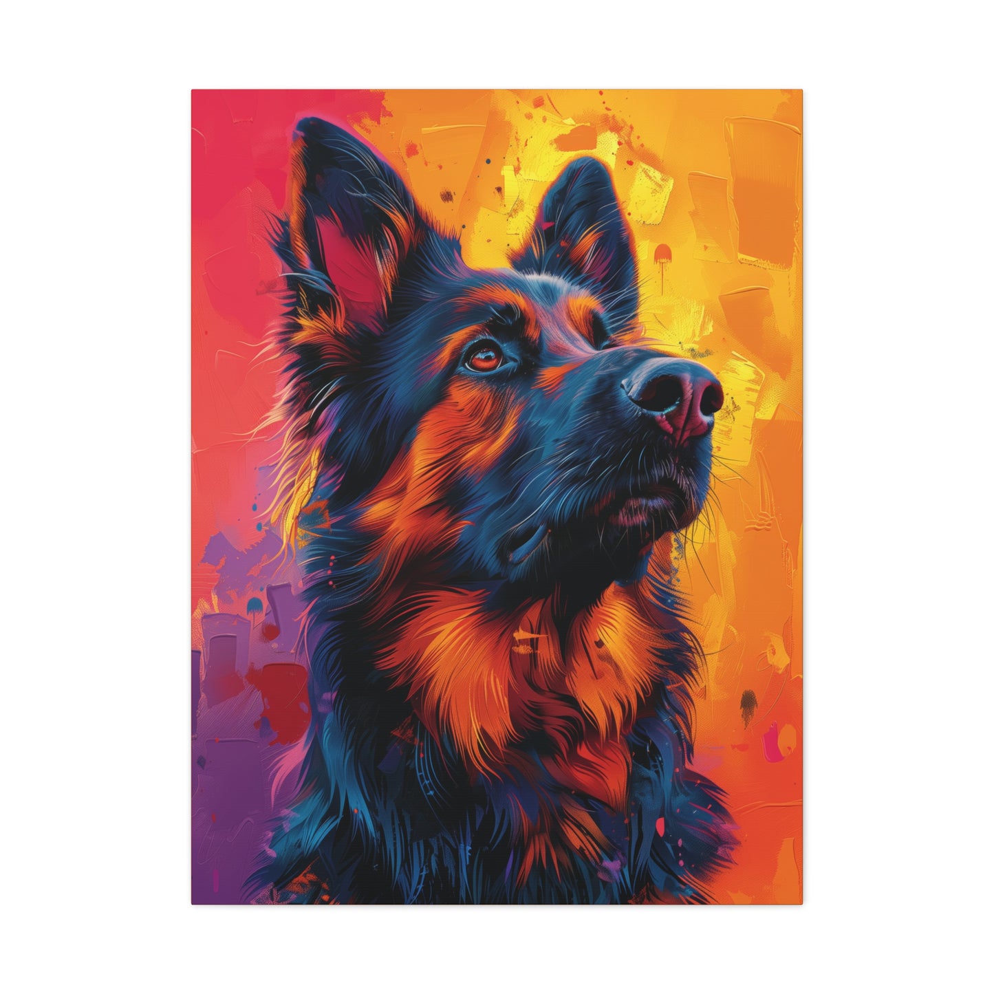 German Shepherd - Abstract Illustration Canvas Gallery Wraps