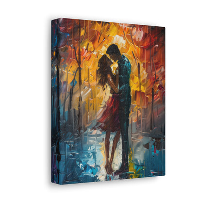 Couple - Leonid Afremov Style Digital Oil Painting Canvas Gallery Wraps