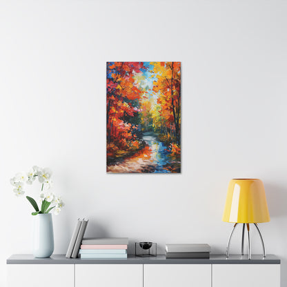 Road Through Autumn Flower Forest - Leonid Afremov Oil Painting Canvas Gallery Wraps